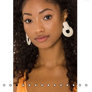 Casa Clara Folly White Wooden Hoop Earrings